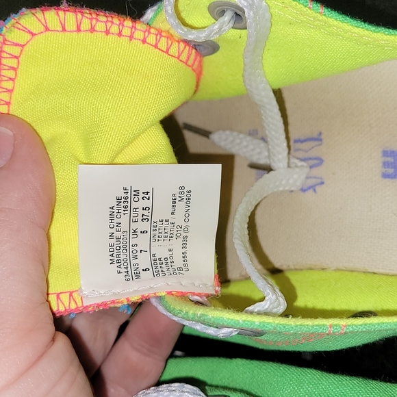 💚💛Neon Converse All Star double tongue💚💛 - Picture 9 of 11